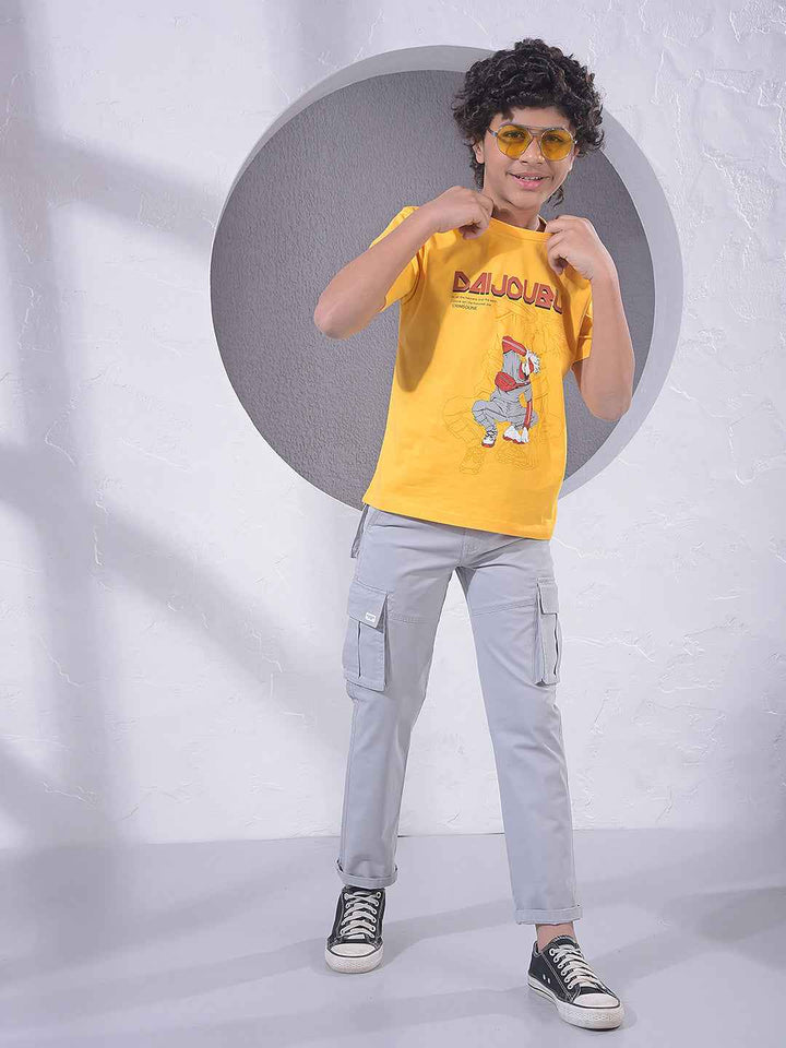 Stone Grey Utility Cargo Trousers