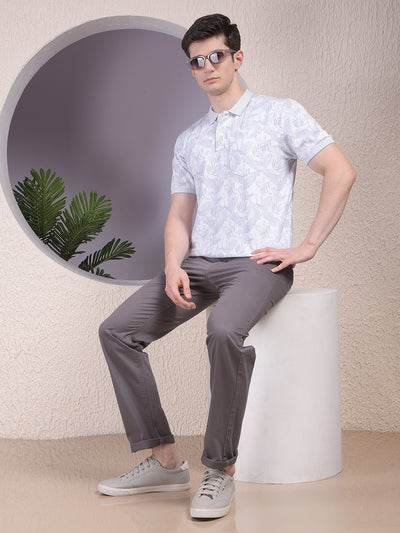 Vivid Grey Straight Trousers