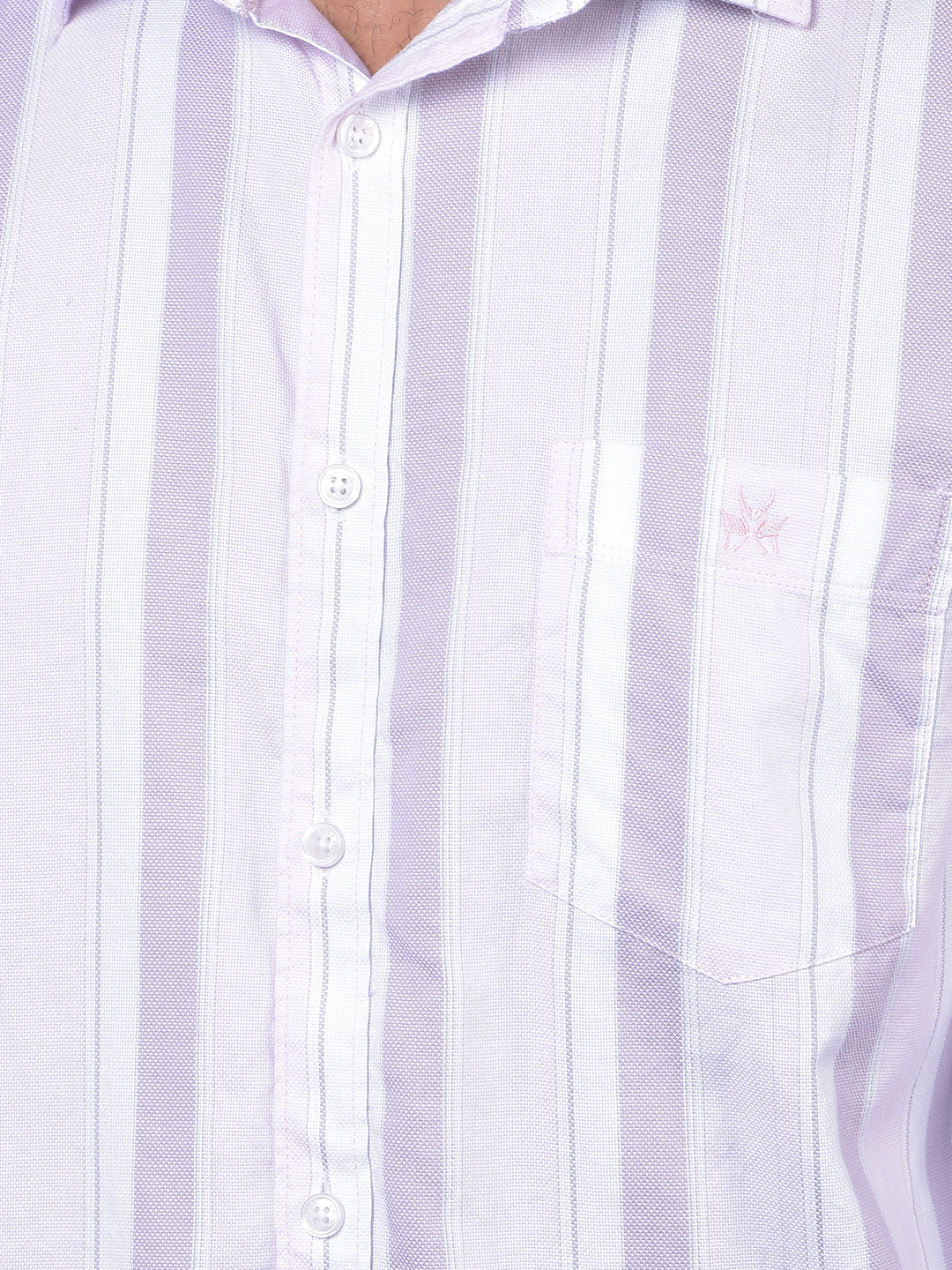 Pink Vertical Stripes 100% Cotton Shirt