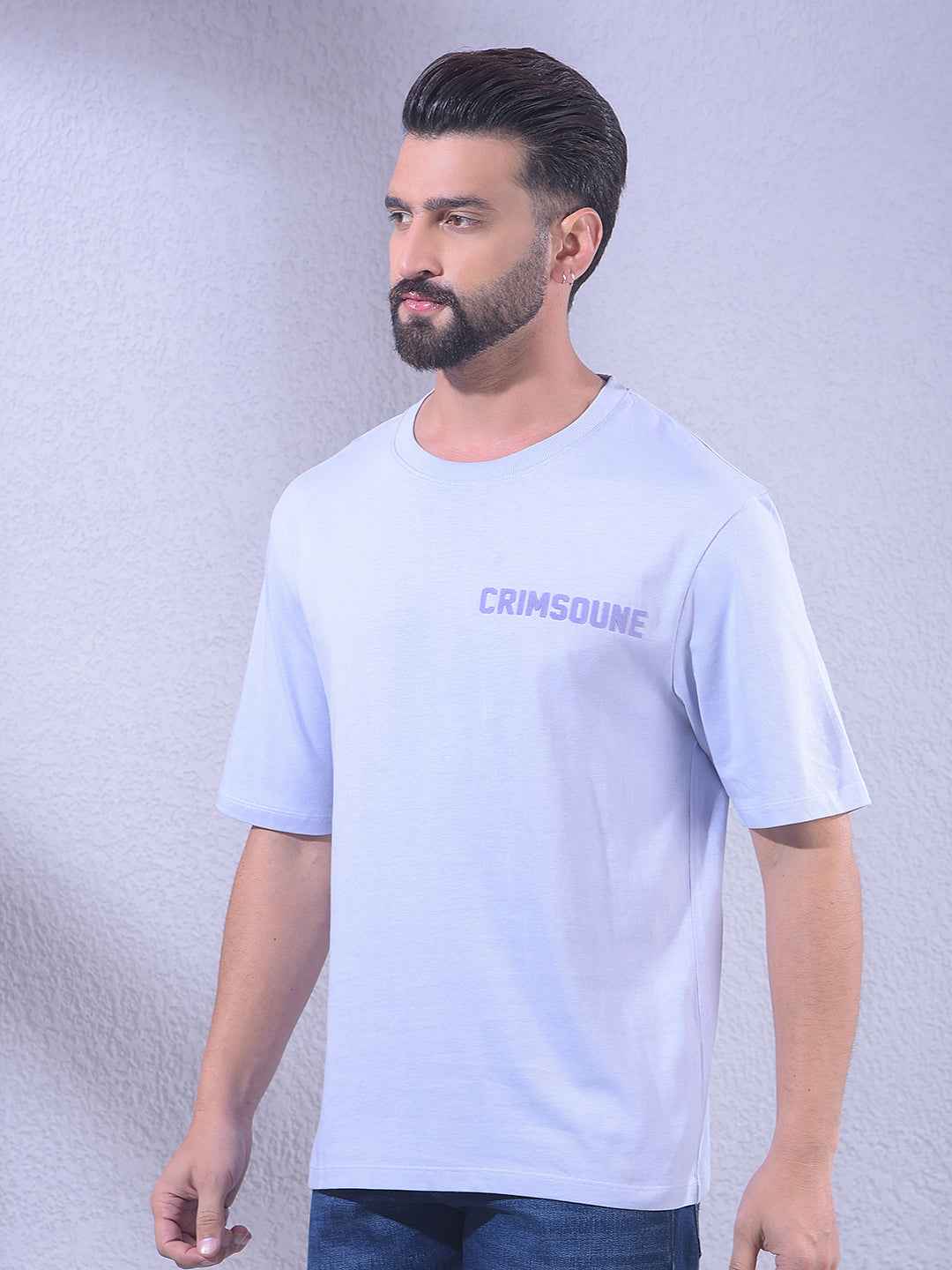 Purple 100% Cotton Oversize Brand Logo T-Shirt