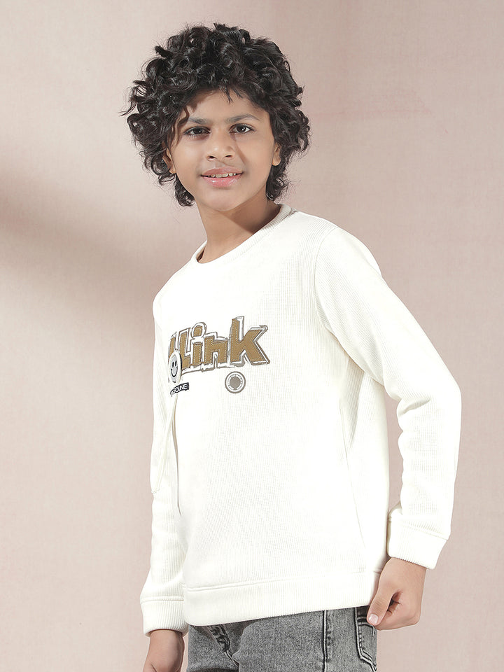 Cream Embellished Sweatshirt