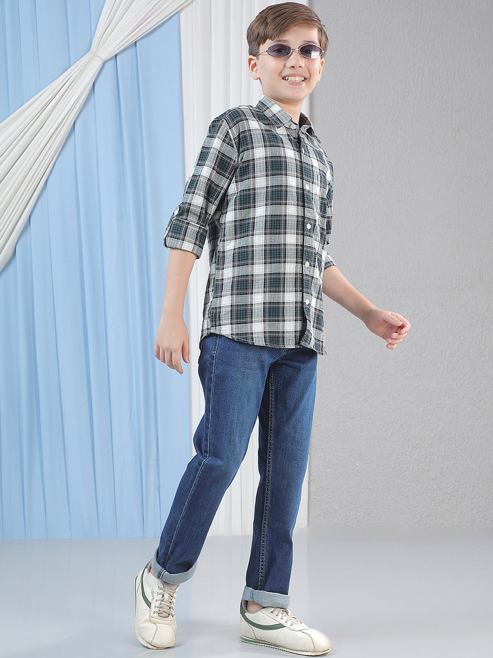 Green Checked 100% Cotton Shirt