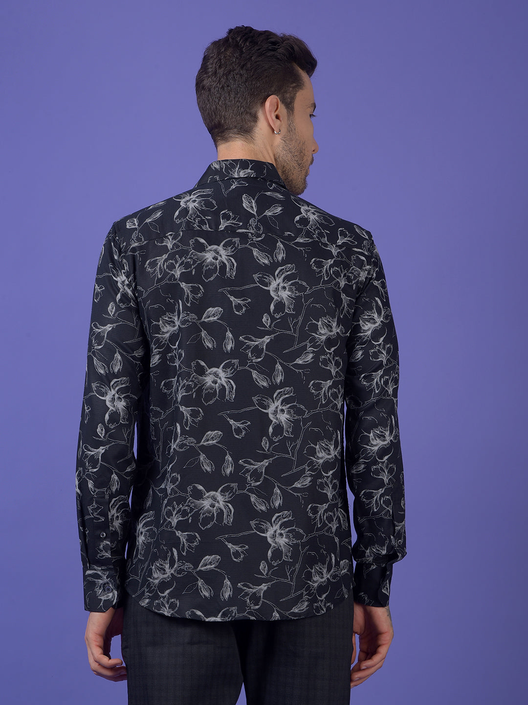 Black Floral Print Shirt