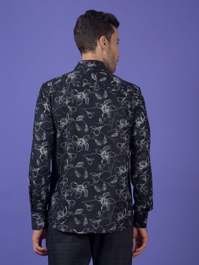 Black Floral Print Shirt
