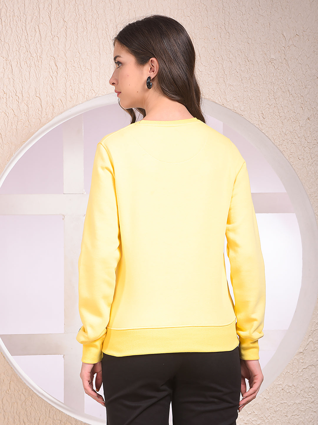 Yellow Graphic Print Sweatshirt