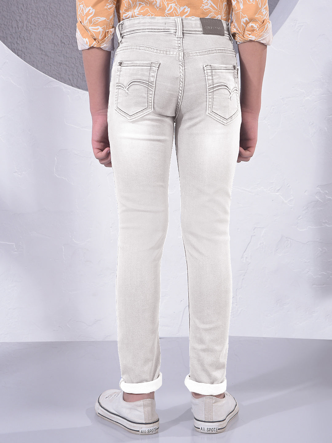 Mist Grey Contemporary Street Jeans