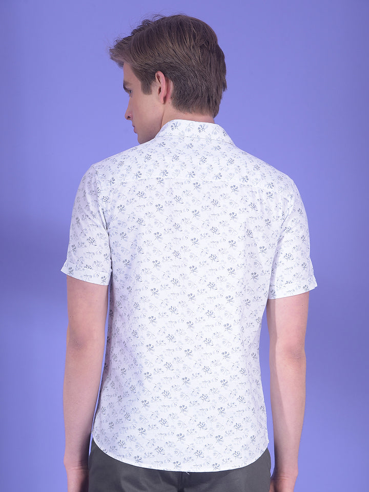 Polished Grey Floral Print Shirt