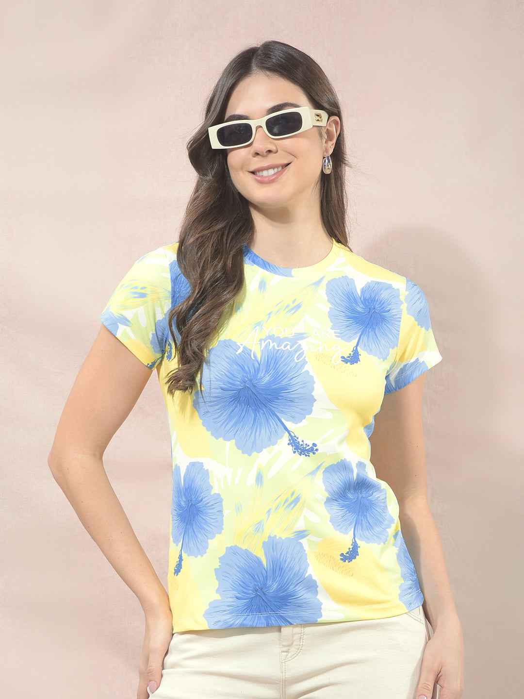 Multi-Color Floral Print T-Shirt