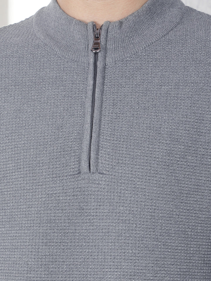 Grey Mock Neck Sweater