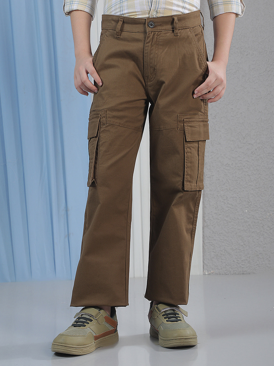 Structured Tan Khaki Cargo Trousers