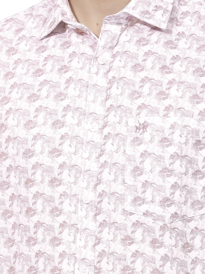 Purple Floral Print 100% Cotton Shirt