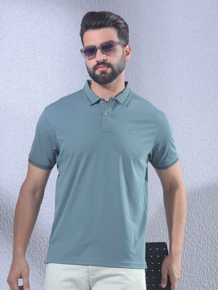 Green Polo Neck T-Shirt