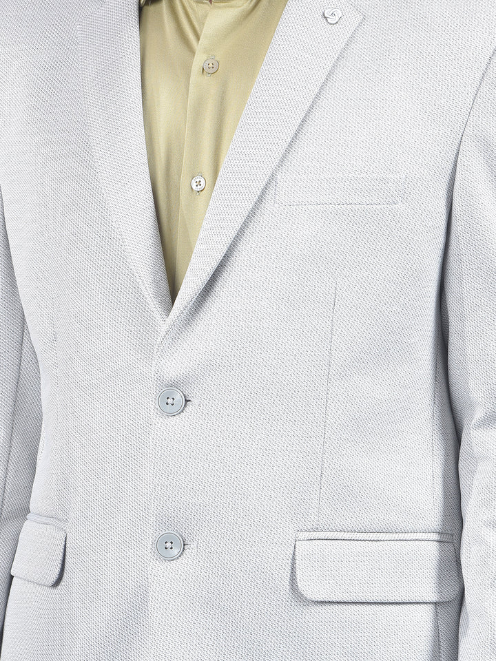 Grey Notched Lapel Single Breasted Blazer