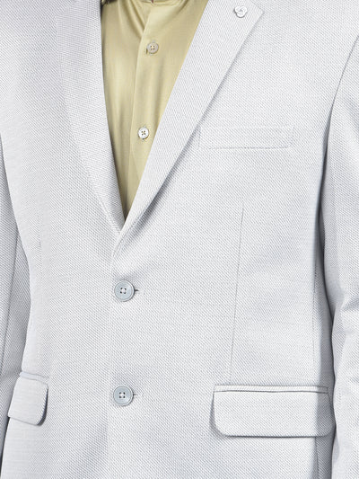 Grey Notched Lapel Single Breasted Blazer