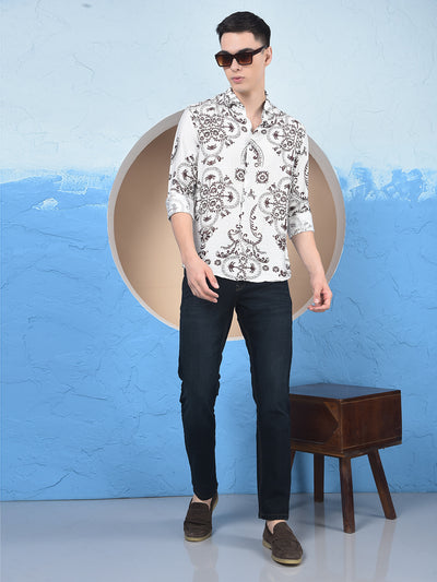 Brown Floral Print Shirt