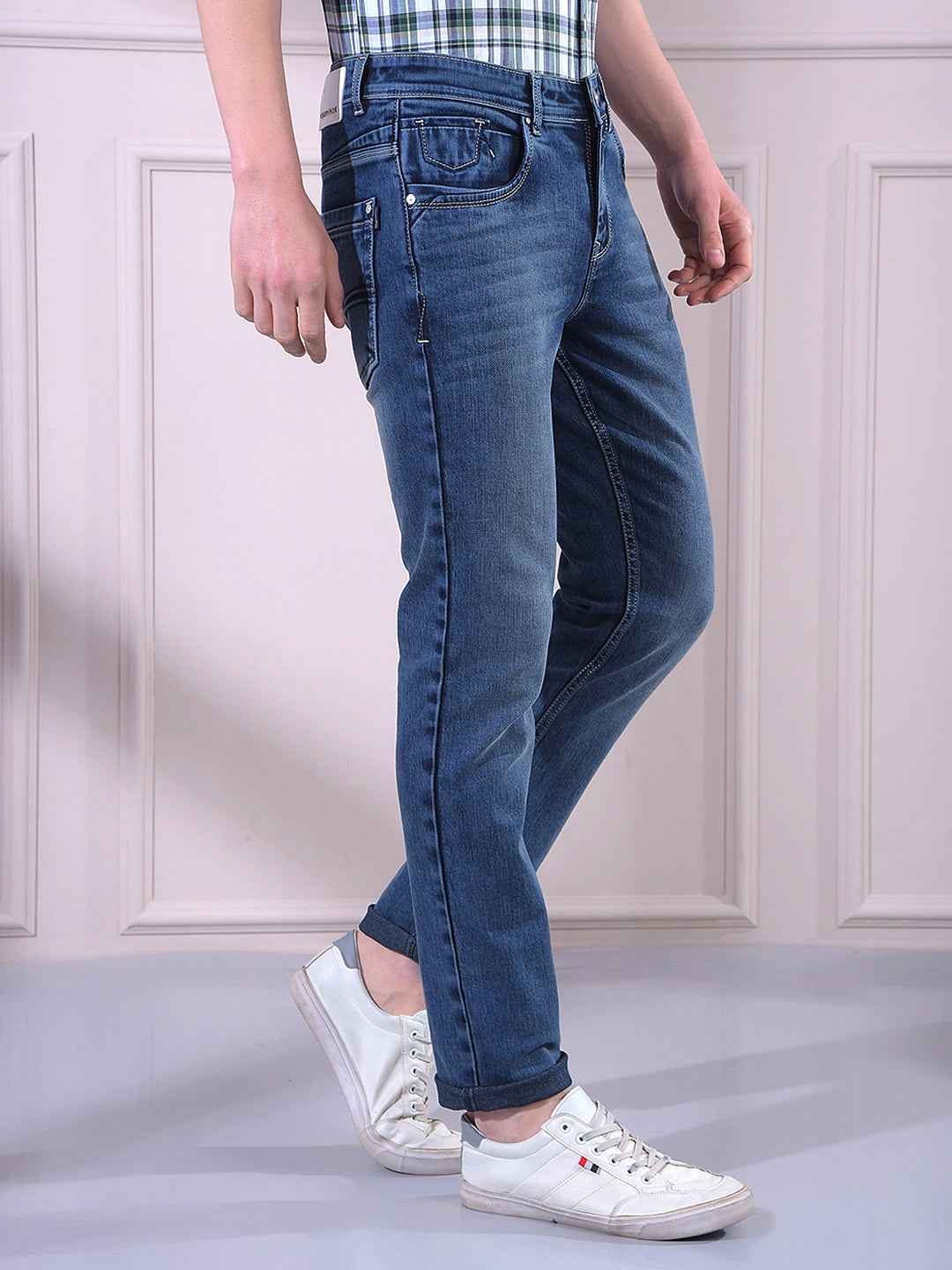 Intense Blue Clean Look Stretch Jeans