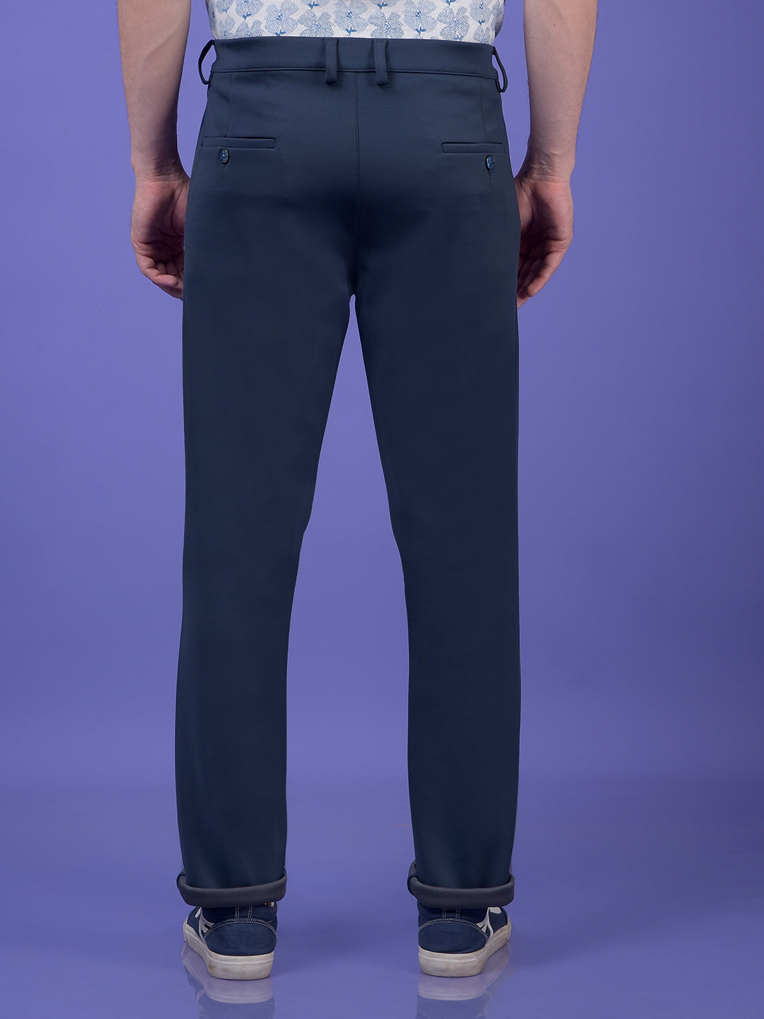 Navy Blue Knitted Trousers