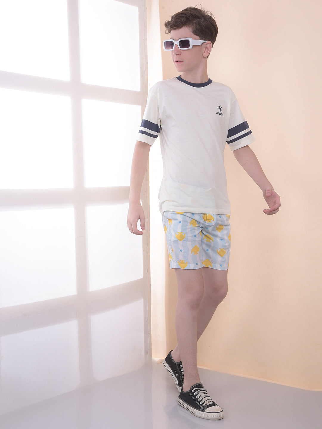 Sky Blue 100% Cotton Graphic Print Boxers