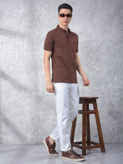 Brown Polo Neck T-Shirt
