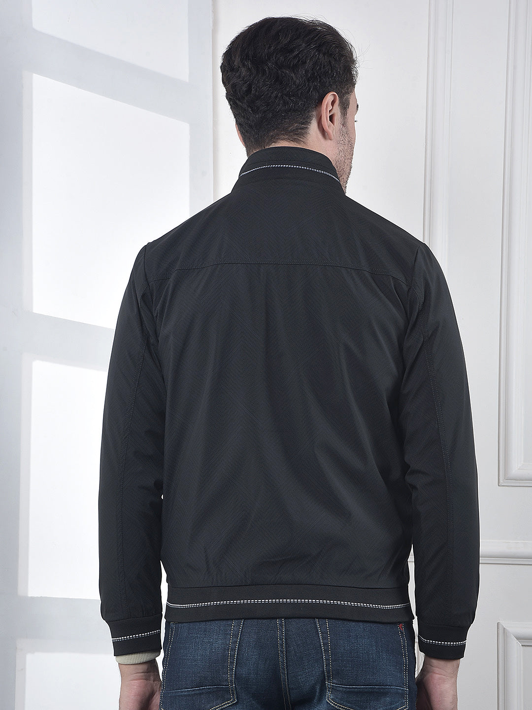 Black Printed Puffer Jacket