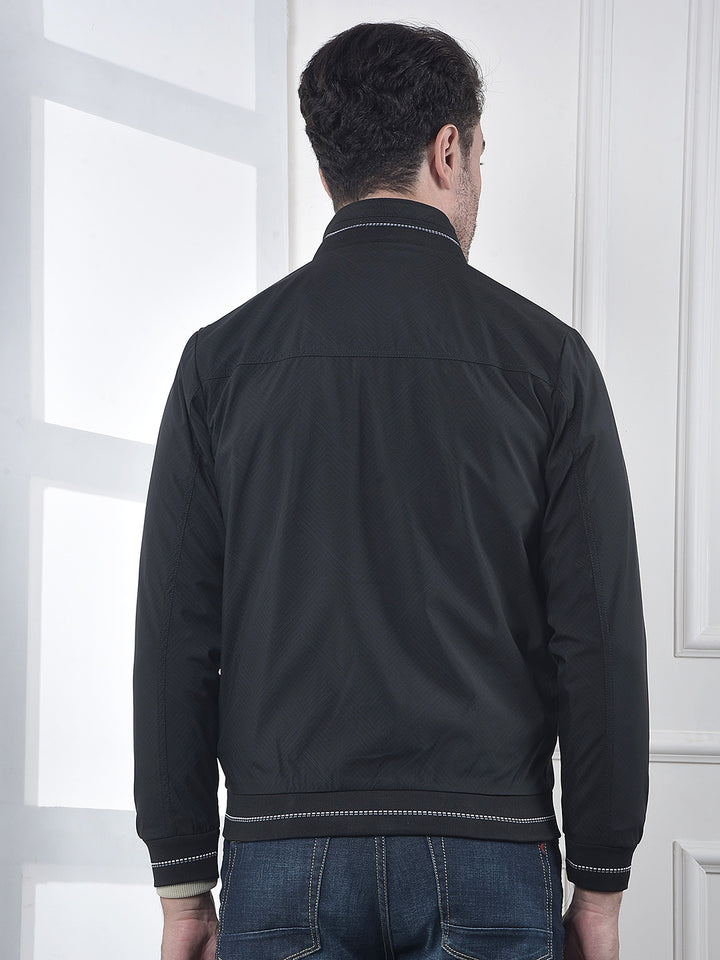 Black Printed Puffer Jacket