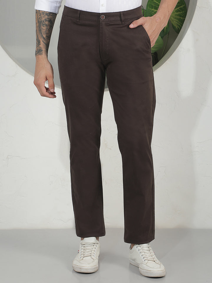 Essential Cocoa Brown Straight Trousers