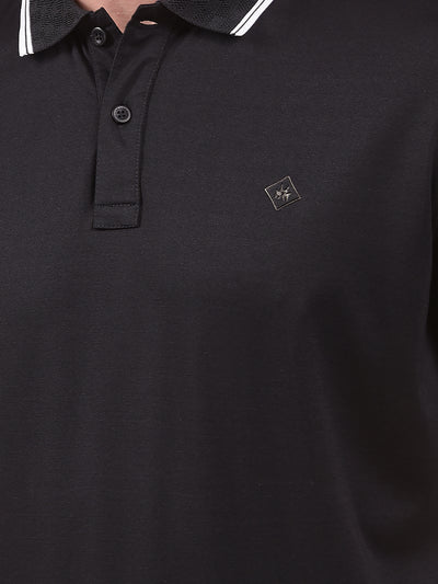 Noir Black Polo Neck T-Shirt
