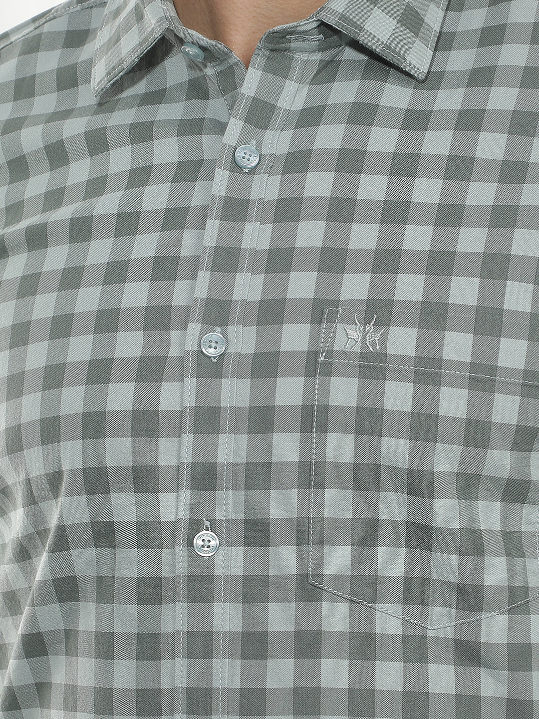 Green Checked 100% Cotton Shirt