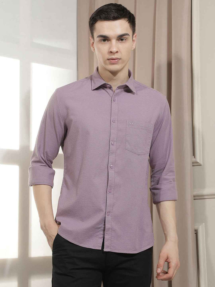 Purple Jacquard Shirt