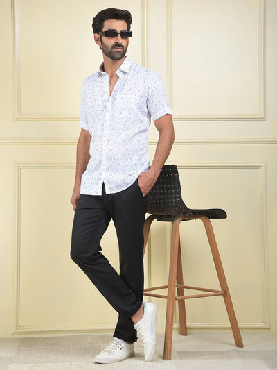 Pure Edge Black Printed Trousers