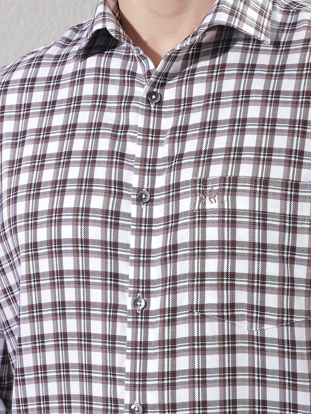 Purple Checked 100% Cotton Shirt