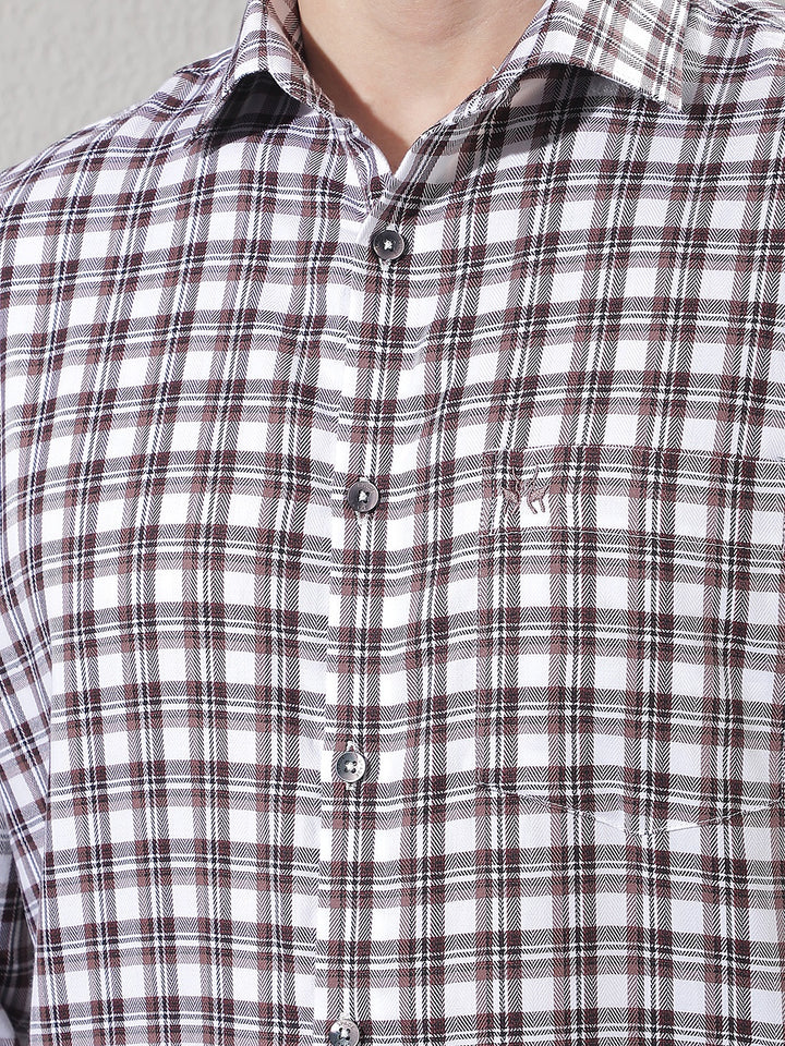 Purple Checked 100% Cotton Shirt