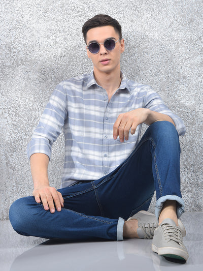 Grey Checked Shirt-Men Shirts-Crimsoune Club