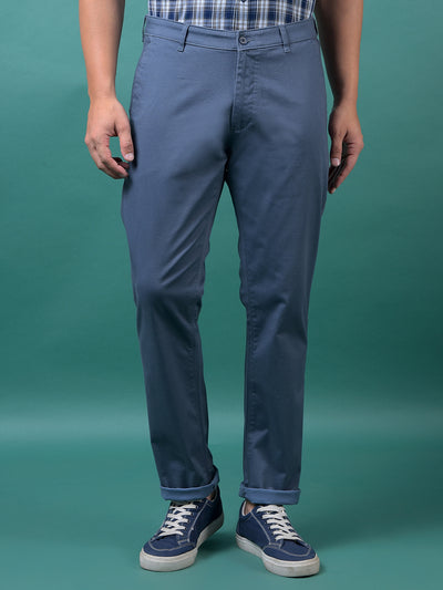 Blue Printed Trousers