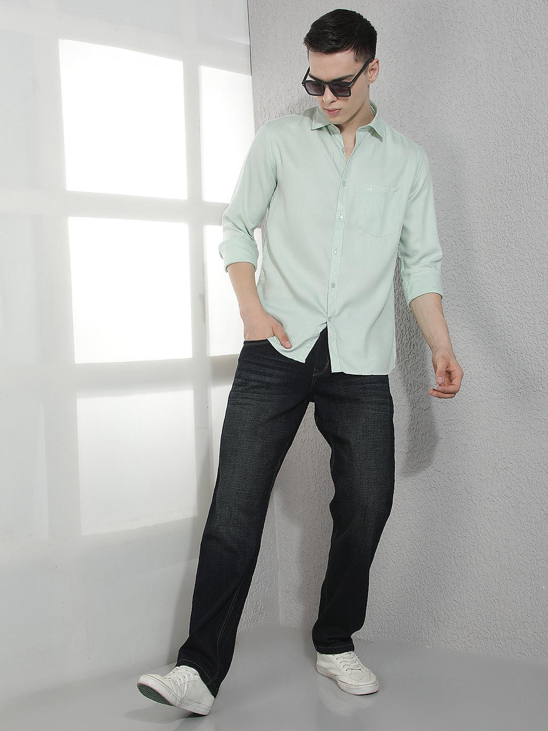 Smart Mint Green Casual Shirt