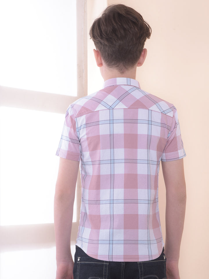 Pink 100% Cotton Checked Shirt