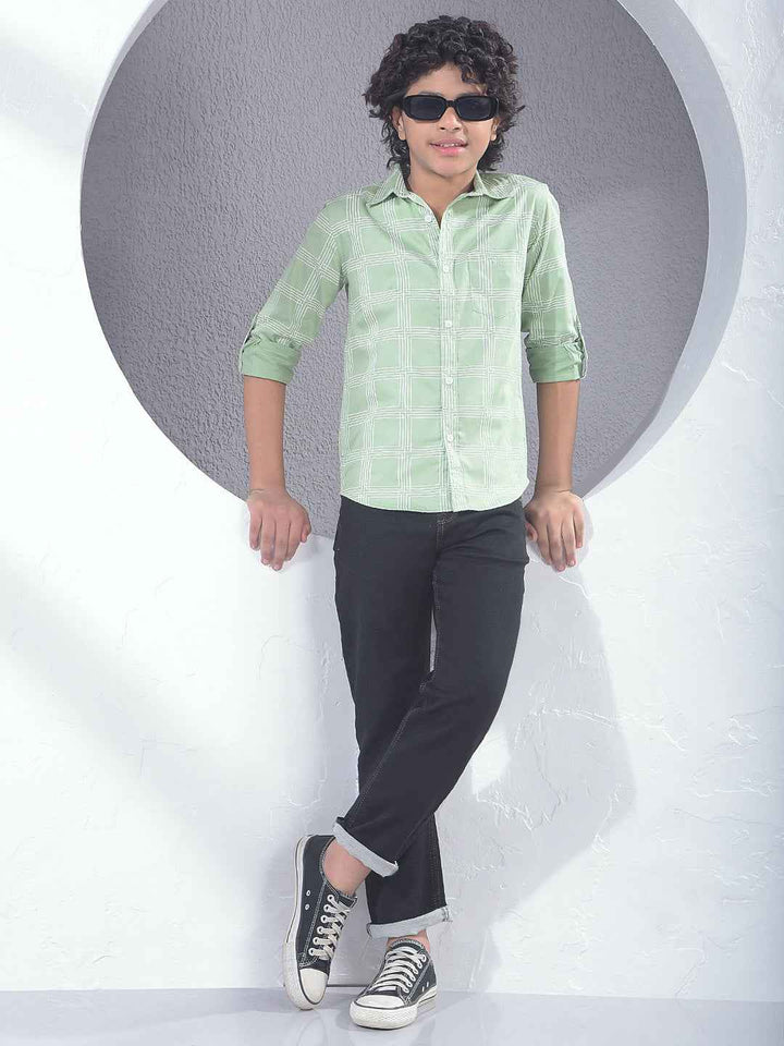 Forest Green Printed Shirt