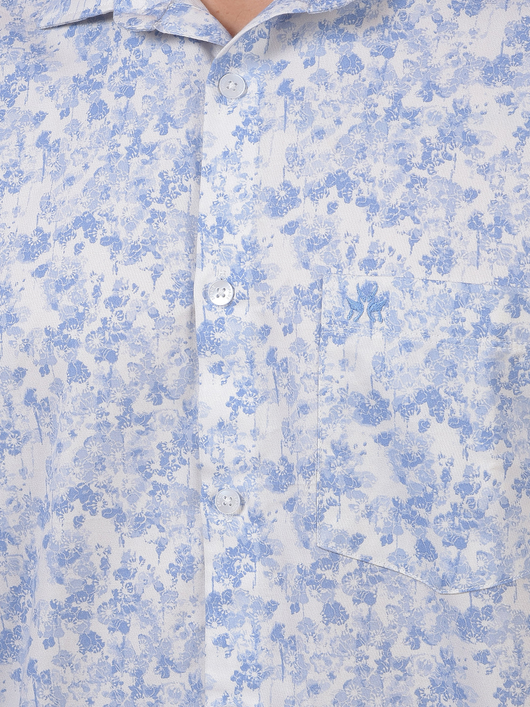 Blue Floral Print Shirt