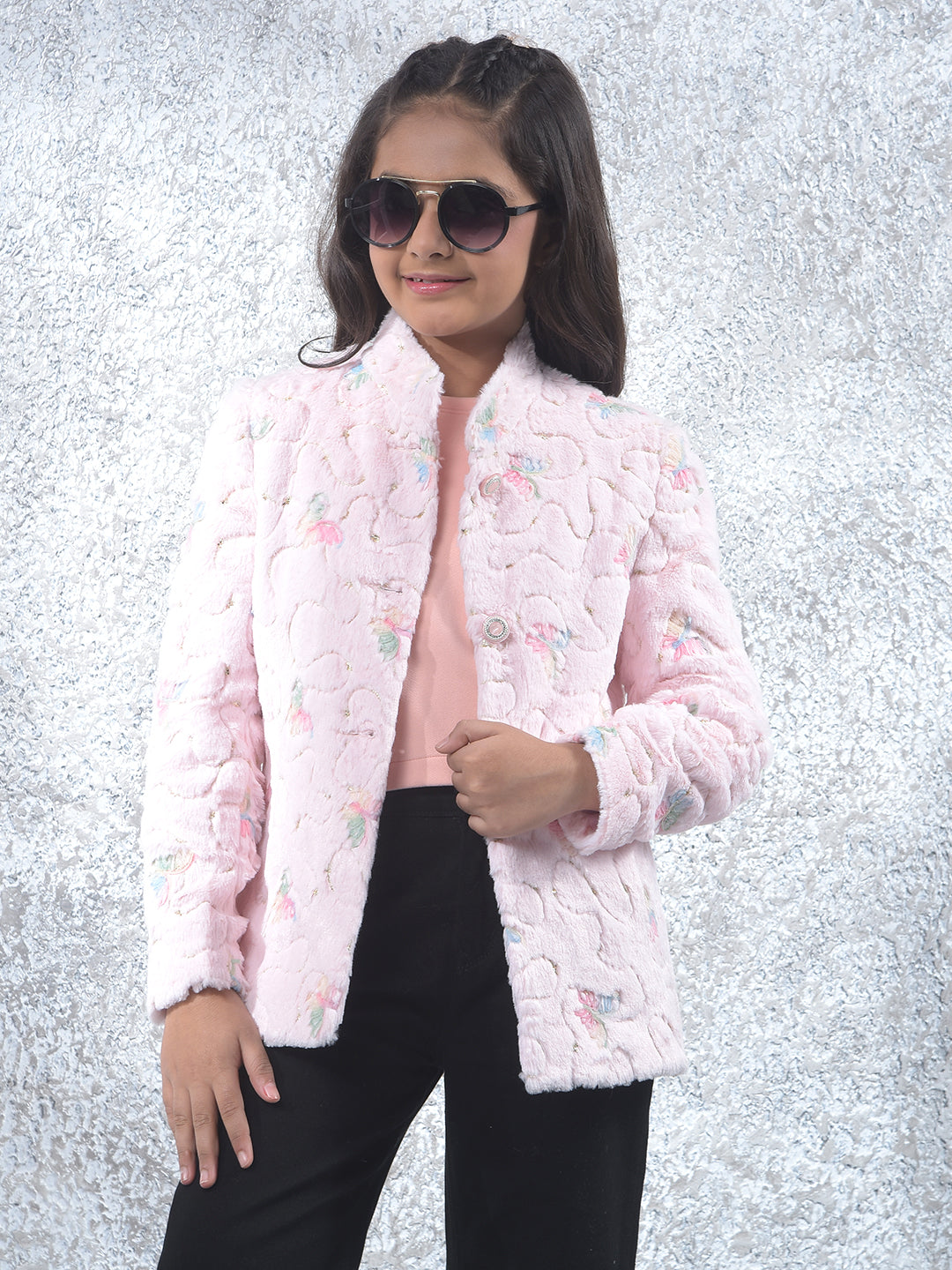 Blush Pink Cozy Embroidered Coat