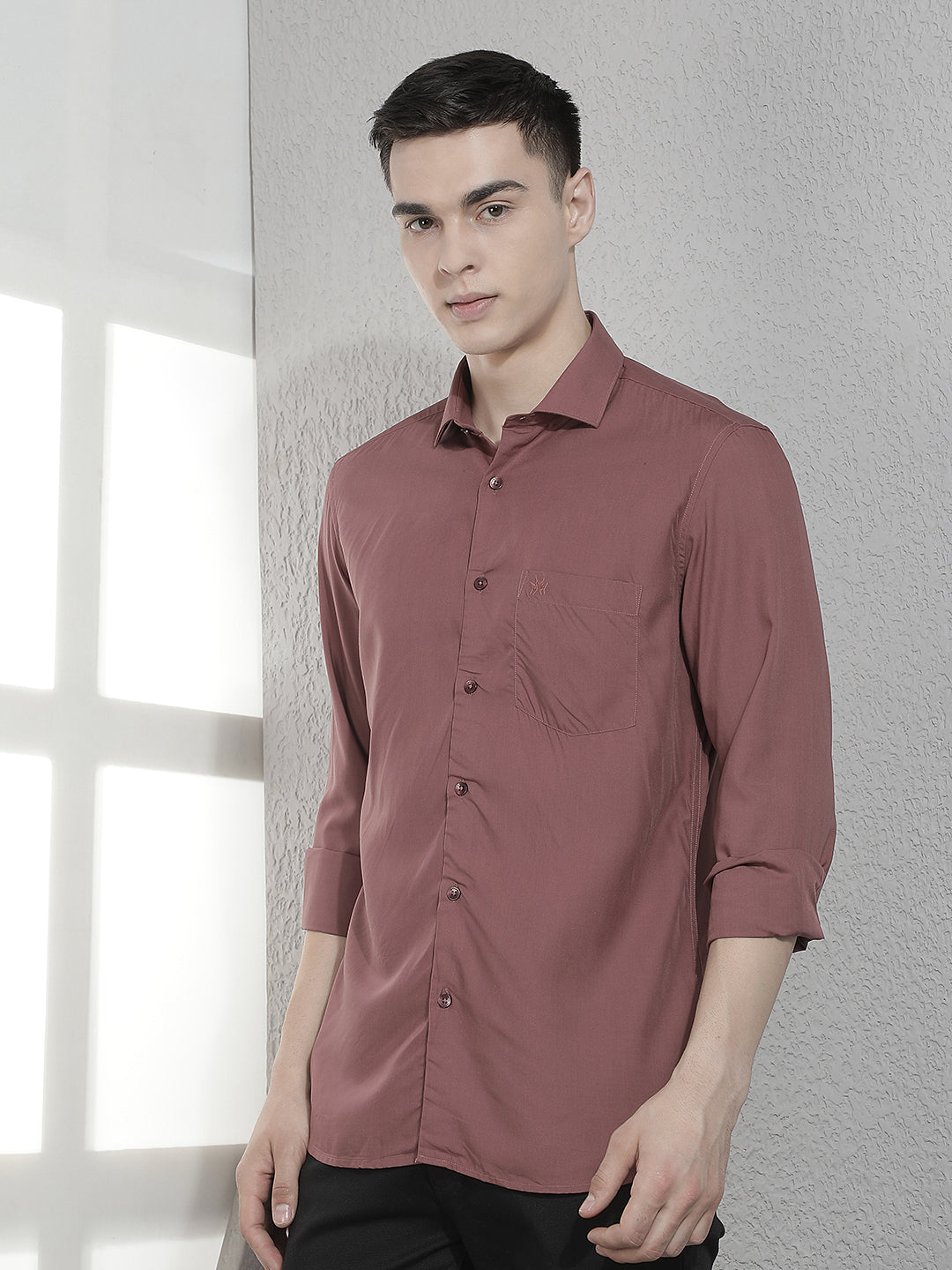 Classy Dusty Wine Modal Shirt