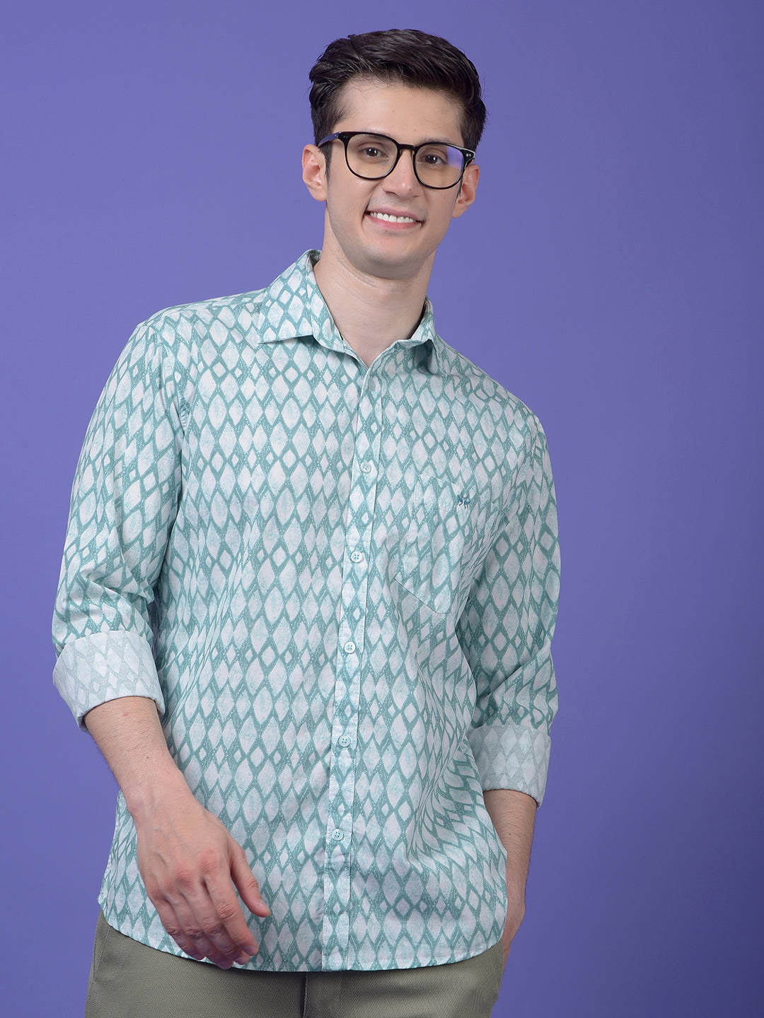 Green Printed Shirt