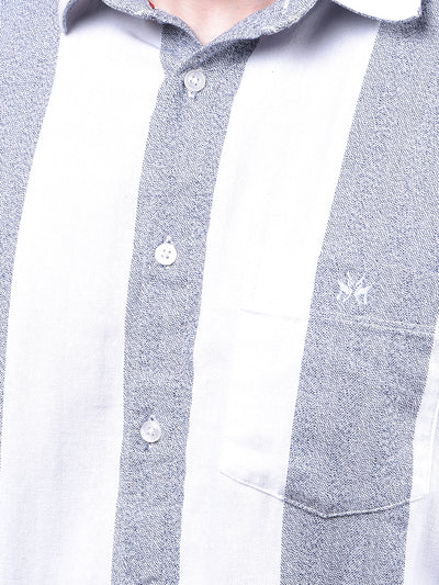 White Vertical Stripes 100% Cotton Shirt