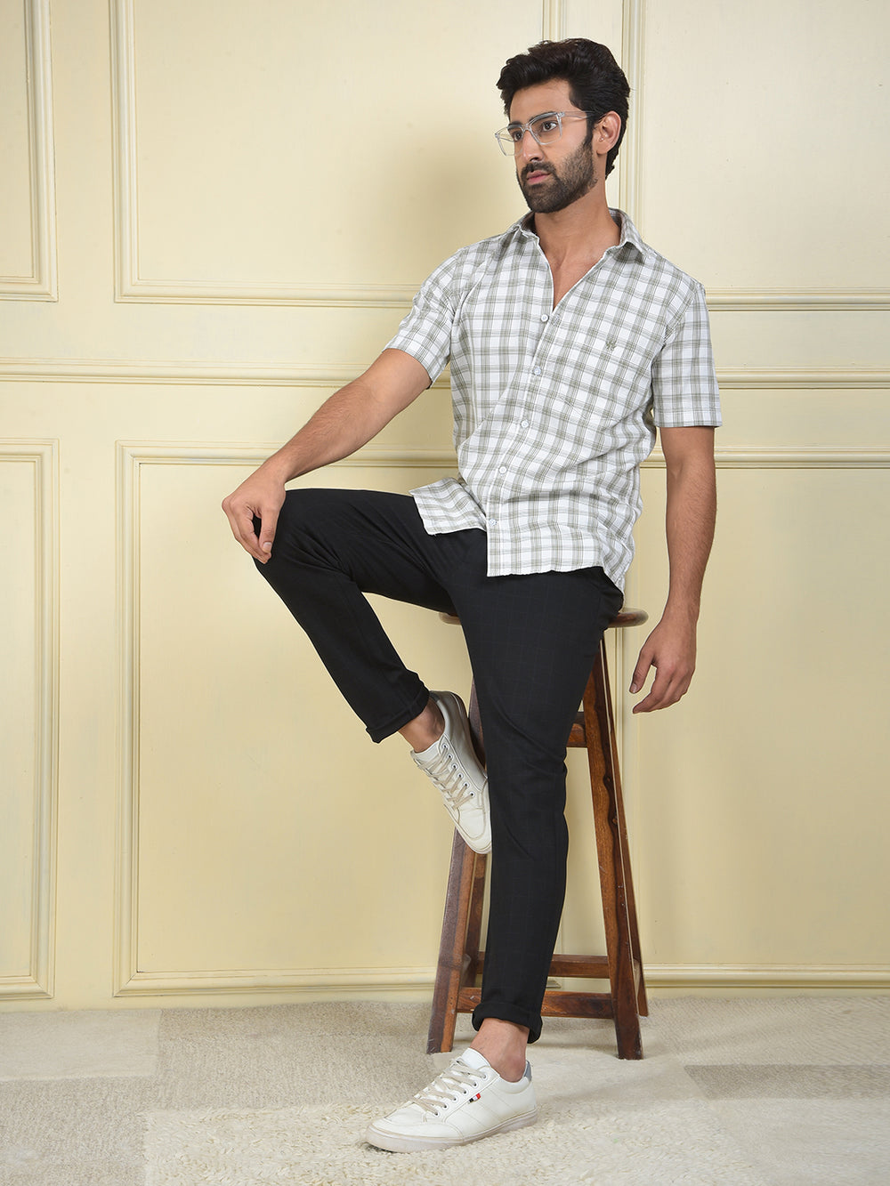 Green Checked 100% Cotton Shirt