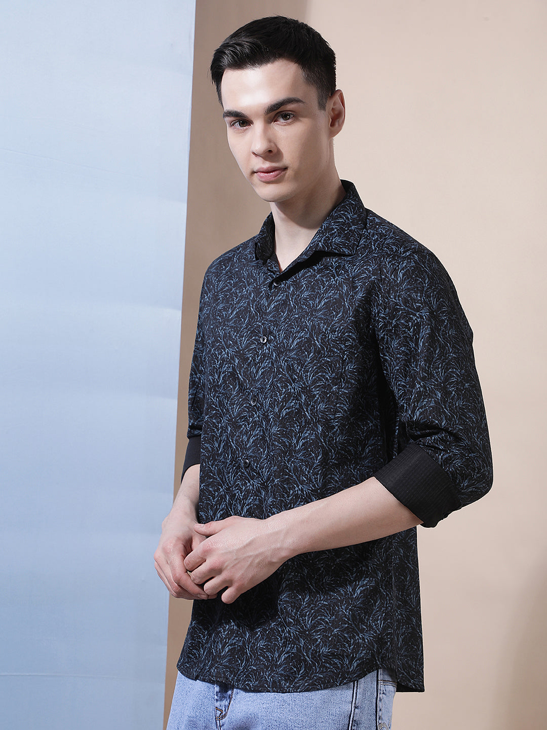 Blue Floral Print Shirt
