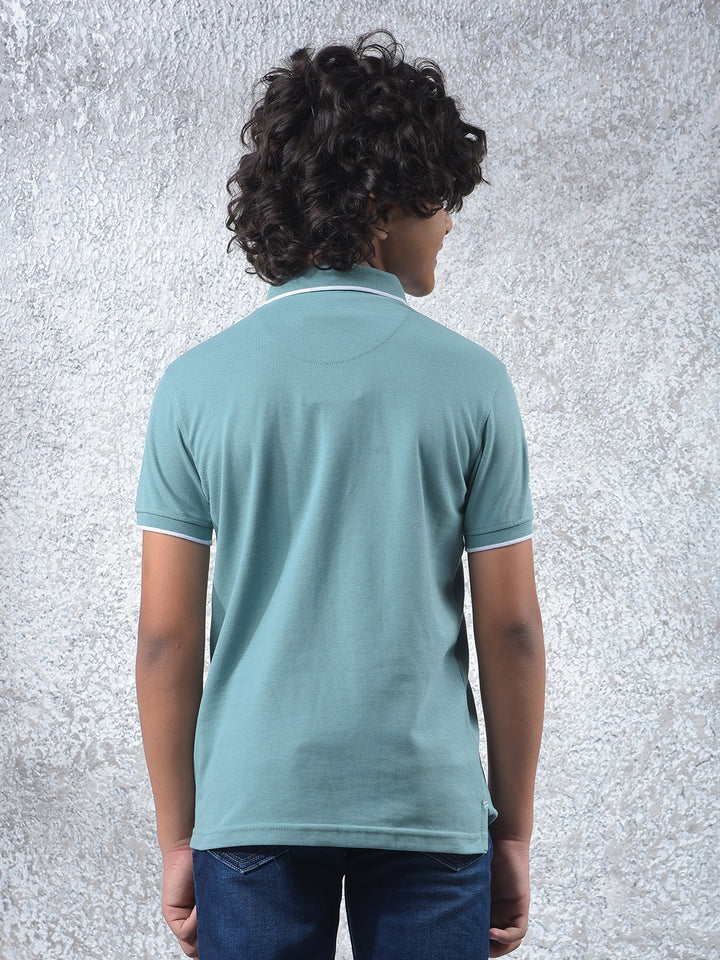 Classic Pathway Green Polo Neck T-Shirt