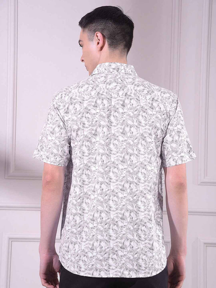 Grey Floral Print Shirt