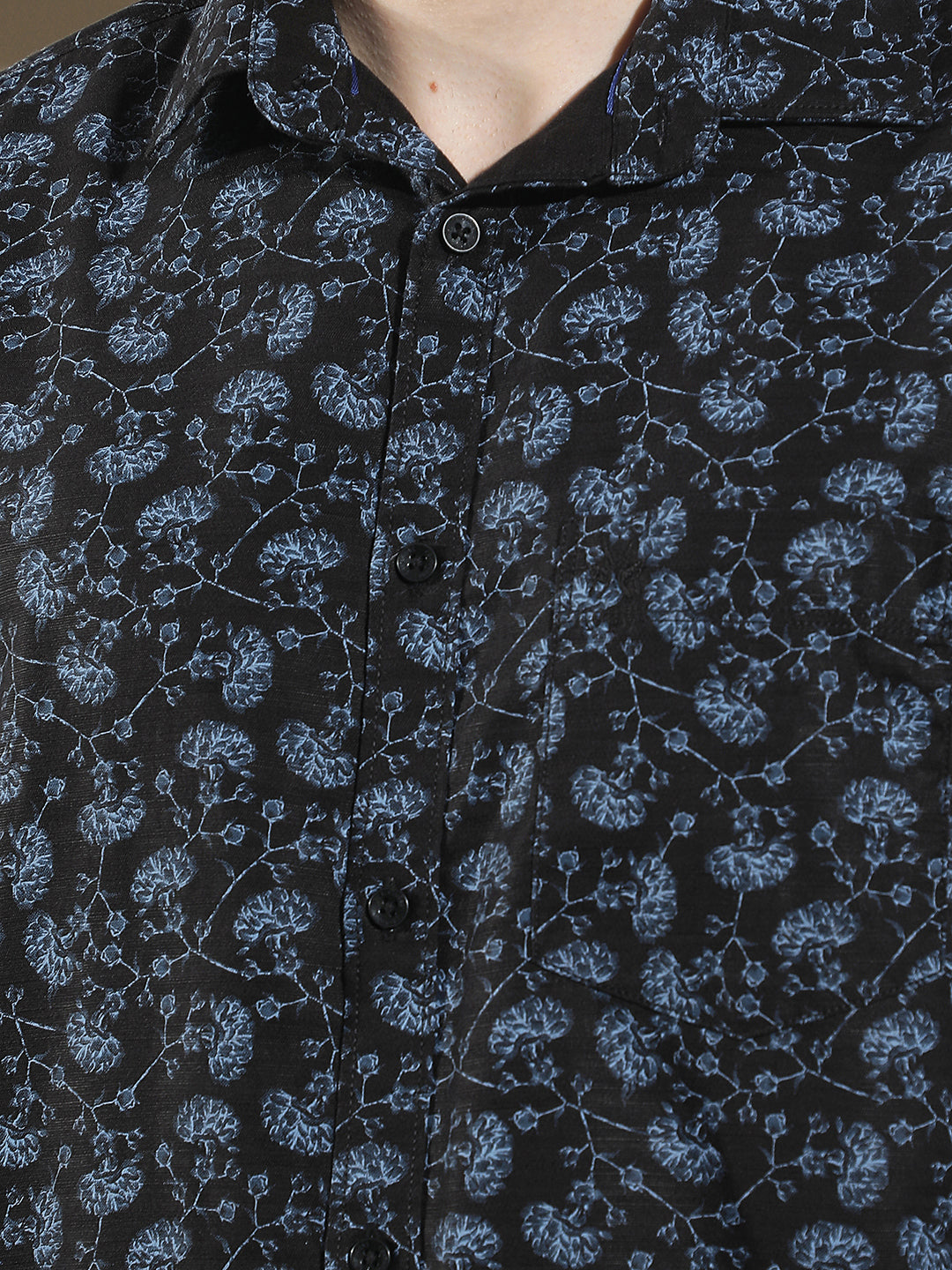 Blue Floral Print Shirt
