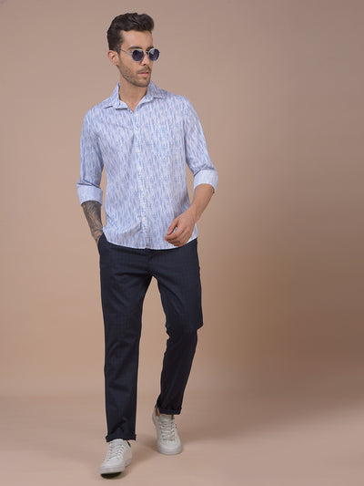 Navy Blue Printed Trousers