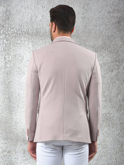 Pink Notched Lapel Single-Breasted Blazer