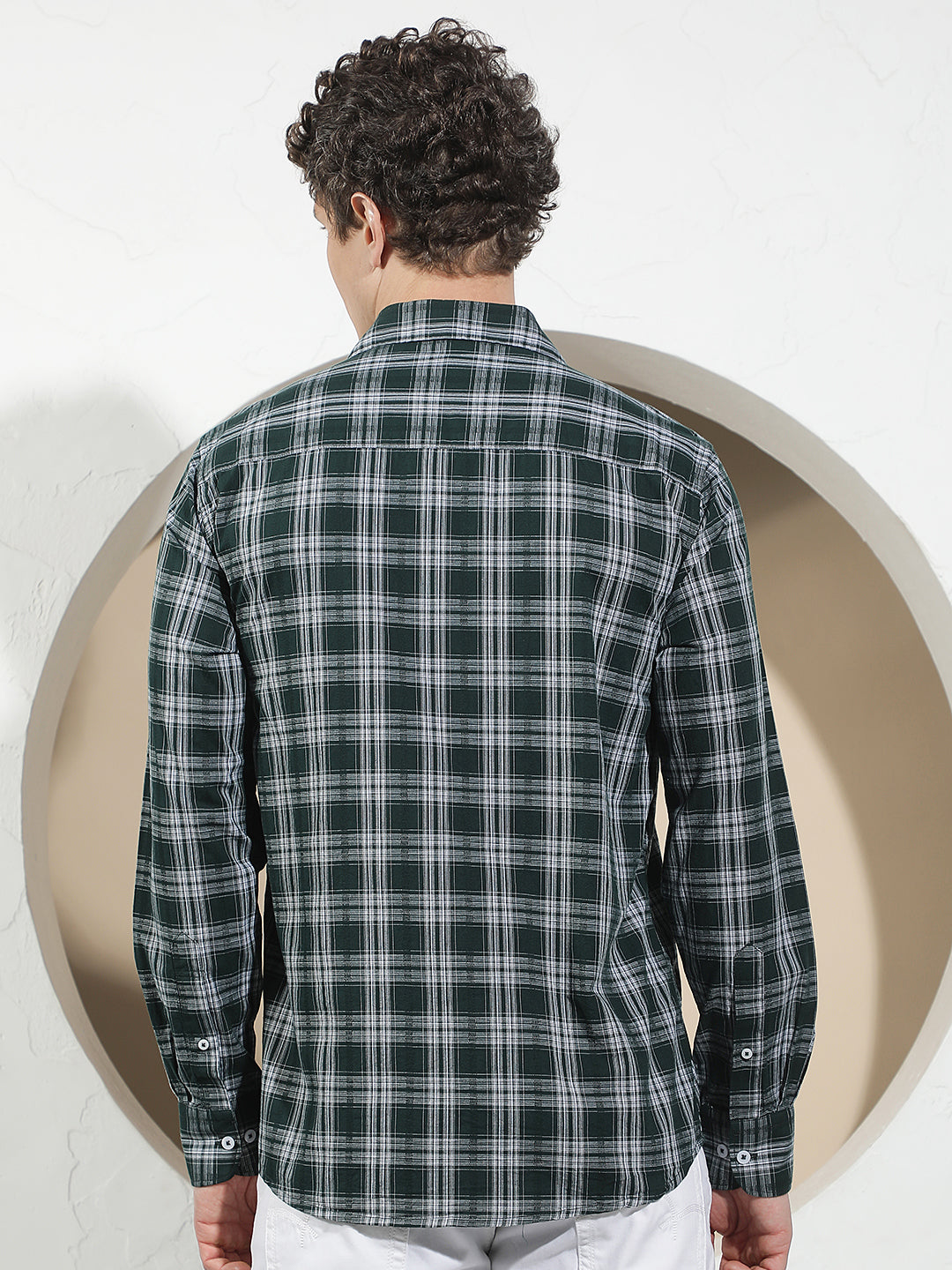 Green Checked 100% Cotton Shirt